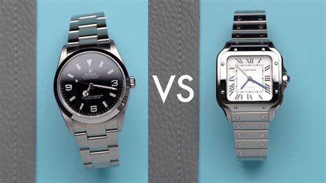 rolex explorer vs cartier santos|A Week On The Wrist: The Cartier Santos .